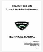 John Deere M10 M21 and M23 21inch Walk-Behind Mowers Technical Manual (TM1722)