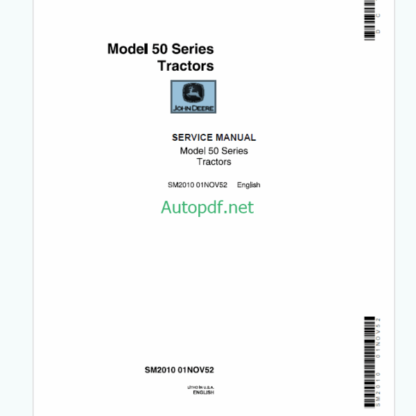 John Deere Model 50 Series Tractors Service Manual (SM2010)