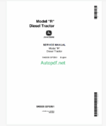 John Deere Model R Diesel Tractor Service Manual (SM2005)