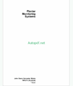 John Deere Planter Monitoring Systems Technical Manual (TM1270)