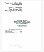 John Deere POWERTECH 4.5L & 6.8L Diesel Engines Level 12 Electronic Fuel System With Stanadyne DE10 Pump Technical Manual (CTM331)