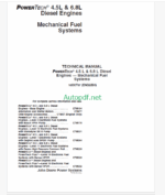 John Deere POWERTECH 4.5L & 6.8L Diesel Engines Mechanical Fuel Systems Technical Manual (CTM207)