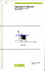 Clark AGP40 Forklift Operators Manual (OM-551)