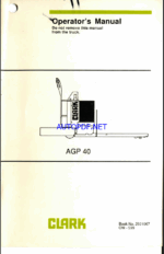 Clark AGP40 Forklift Operators Manual (OM-599)