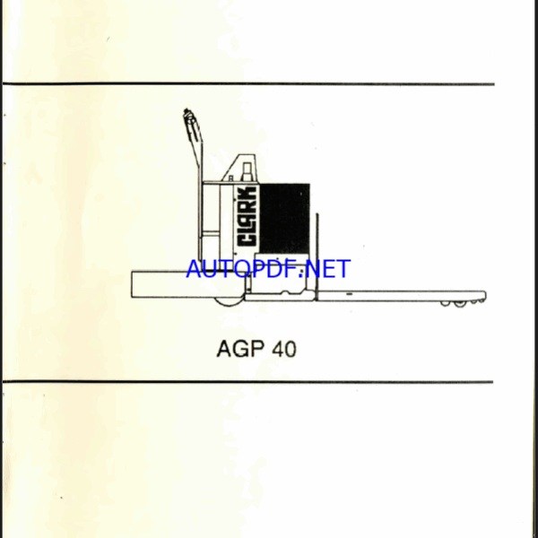 Clark AGP40 Forklift Operators Manual (OM-599)