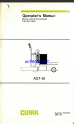 Clark AGT40 Forklift Operators Manual (OM-600)
