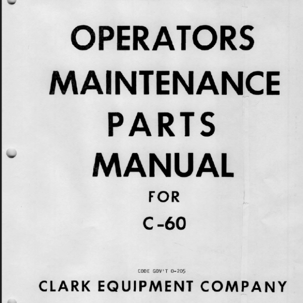 Clark C60 Forklift Operator and Maintenance Manual (O-205)