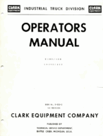 Clark C100, C120, CH100, CH120 Forklift Operators Manual (O-152)