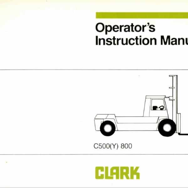 Clark C500Y-800 Forklift Operators Manual (OI-416)