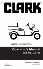 Clark CBX, TRX, FBX Electric Burden Carrier Operators Manual (UM-744)