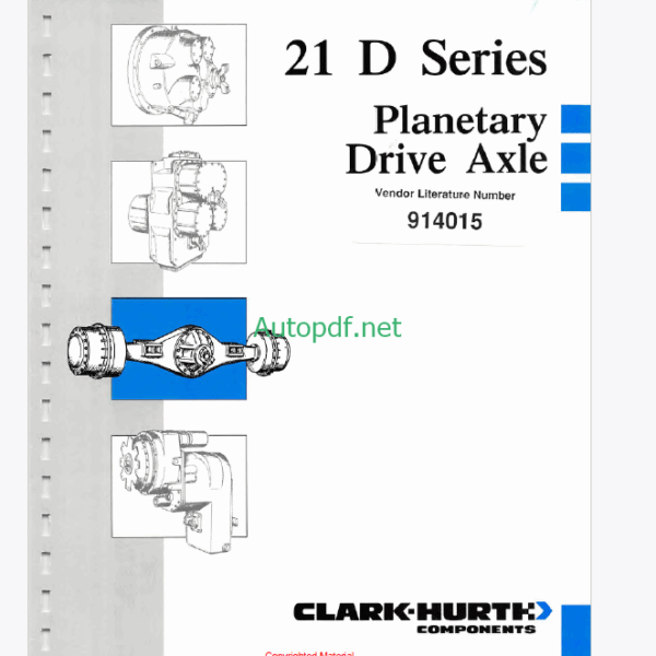 Clark 21D Series Planetary Drive Axle Maintenance and Service Manual (SM21D)