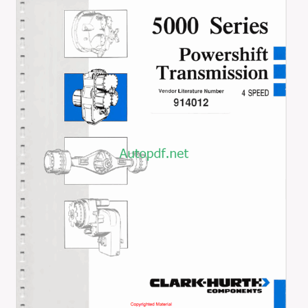 Clark 5000 Series Powershift Transmission 4 Speed Maintenance and Service Manual (914012)