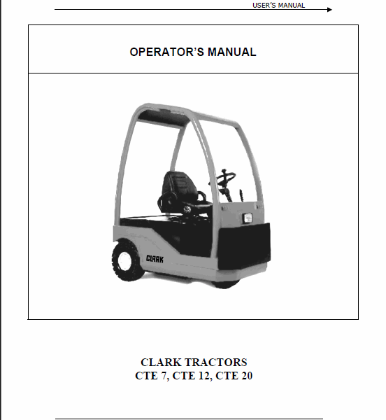 Clark Clarktor CTE7, CTE12, CTE20 Forklift Operators Manual (OI-797)