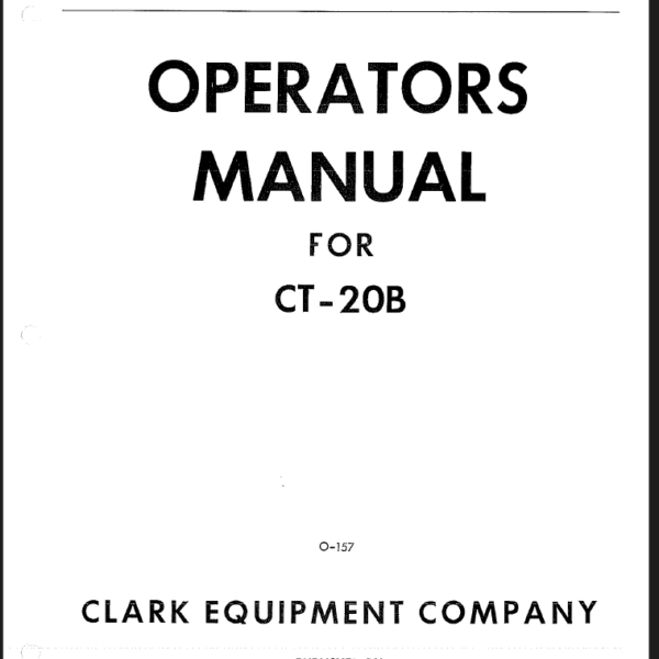 Clark CT20B Forklift Operators Manual (O-157)