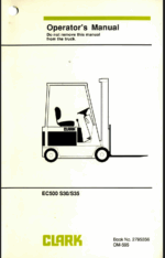 Clark EC500 S30, S35 Forklift Operators Manual (OM-595)