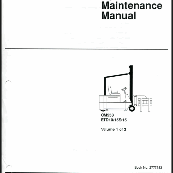Clark ETD10, ETD15S, ETD15 Forklift Operators Manual (OM-558)