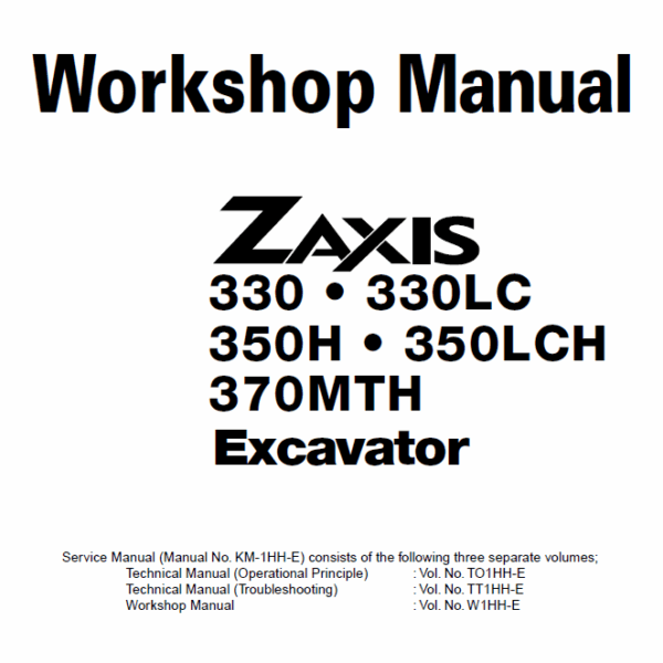 ZX330,ZX330LC,ZX350H,ZX350LCH,ZX370MTH Workshop manual