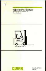 Clark GCS12, GSS15, GCS17s Forklift Operators Manual (OM-547)