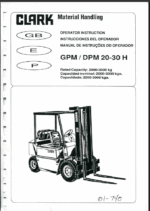 Clark GPM-DPM 20-30H Forklift Operators Manual (OI-740)
