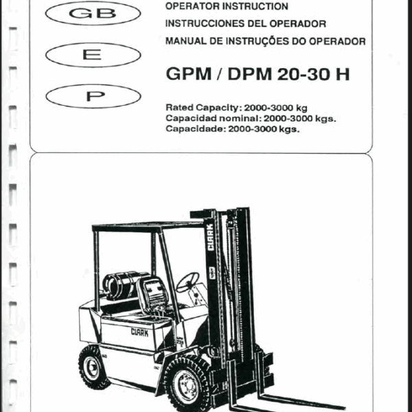 Clark GPM-DPM 20-30H Forklift Operators Manual (OI-740)