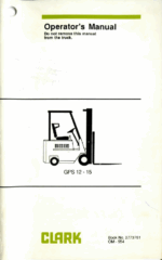 Clark GPS12-15 Forklift Operators Manual (OM-554)