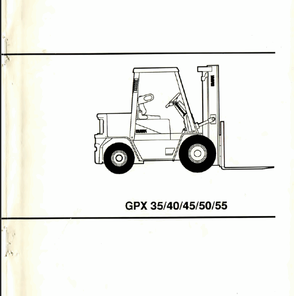Clark GPX35, GPX40, GPX45, GPX50, GPX55 Forklift Operators Manual (OM-606)