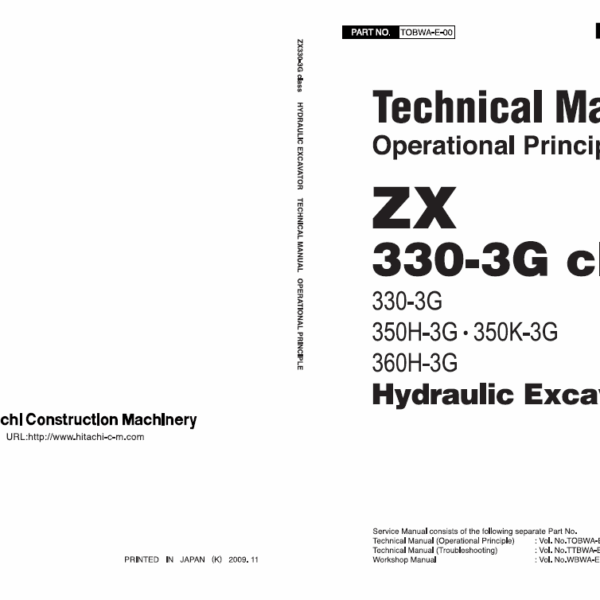 ZX330-3G,ZX350H-3G,ZX350K-3G,ZX360H-3G Technical Manual (Operational Principle)