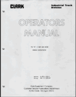Clark Models 20, 30, 40, 50 CTA E Forklift Operators Manual (O-185)