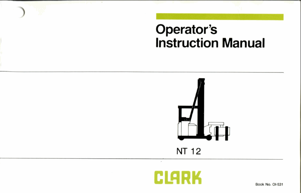 Clark NT12 Forklift Operators Manual (OI-531)
