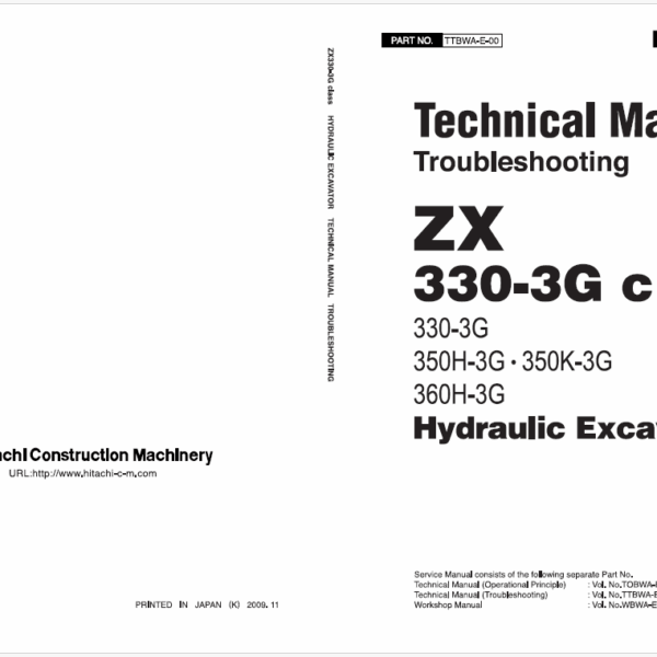 ZX330-3G,ZX350H-3G,ZX350K-3G,ZX360H-3G Technical Manual (Troubleshooting)