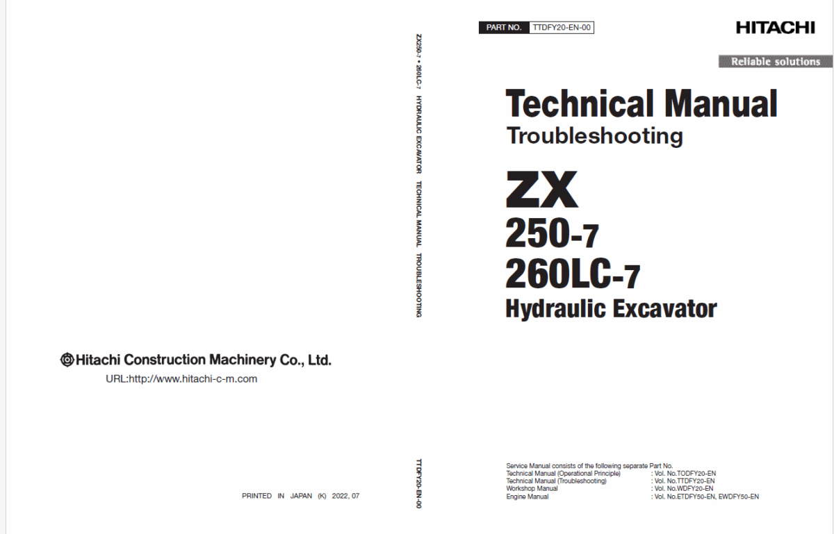 ZX250-7,ZX260LC-7 Technical Manual (Troubleshooting) (For Oceanian market)