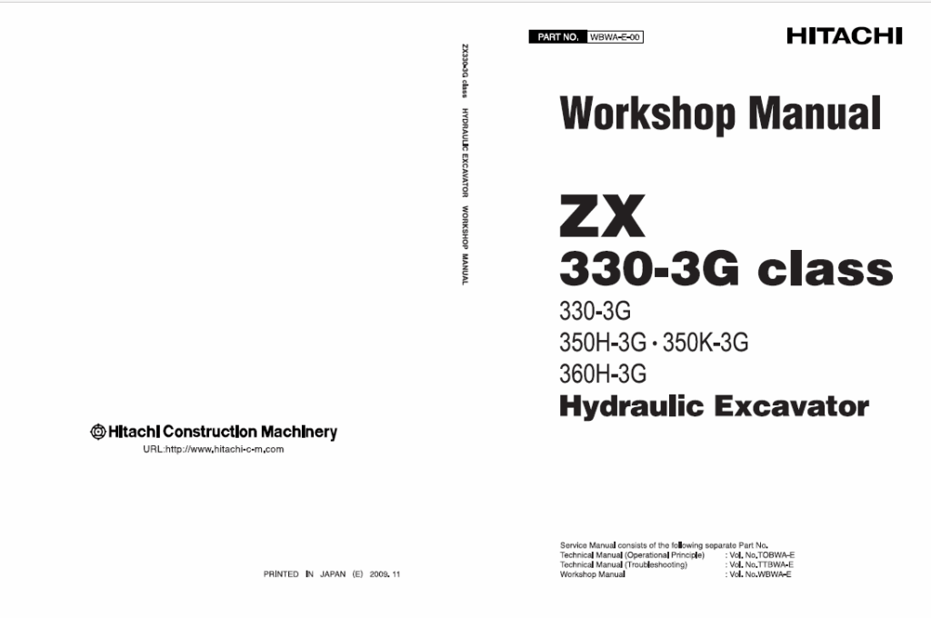 ZX330-3G,ZX350H-3G,ZX350K-3G,ZX360H-3G Workshop Manual