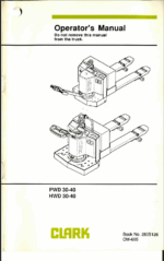 Clark PWD30, PWD40, HWD30, HWD40 Pallet Truck Operators Manual (OM-605)