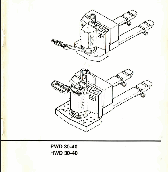 Clark PWD30, PWD40, HWD30, HWD40 Pallet Truck Operators Manual (OM-605)