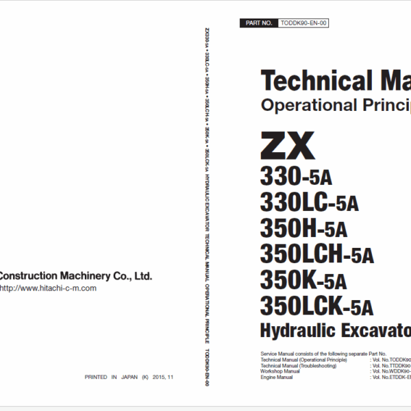 ZX330-5A,ZX330LC-5A,ZX350H-5A,ZX350LCH-5A,ZX350K-5A,ZX350LCK-5A Technical Manual (Operational Principle)
