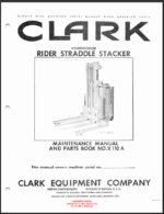 Clark Rider Straddle Stacker Parts Manual (X110A)
