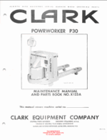 Clark Powrworker P30 Parts Manual (X123A)