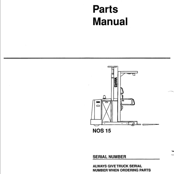 Clark NOS15 Reach Truck Parts Manual (X168)