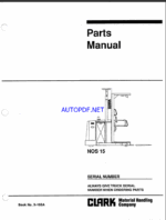 Clark NOS15 Reach Truck Parts Manual (NOS15_X-168A)
