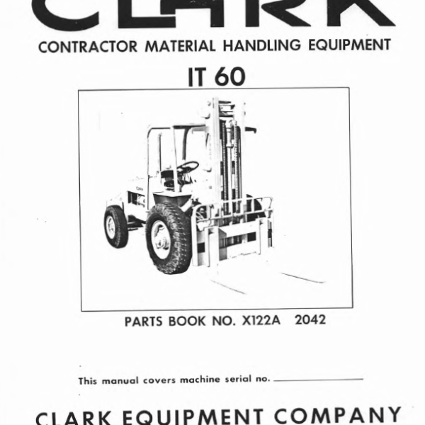 Clark IT60 Forklift Parts Manual (X122A)