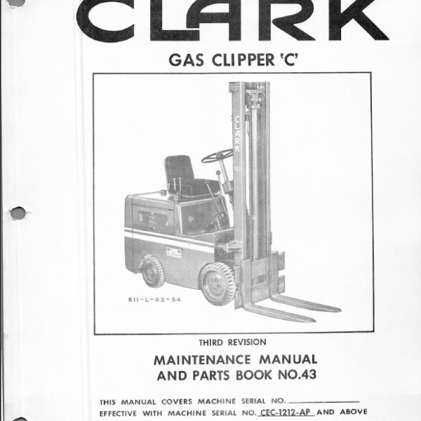 Clark Gas Clipper C Forklift Parts Manual (No. 43)
