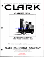 Clark Clarklift F30B Forklift Parts Manual (X6B)