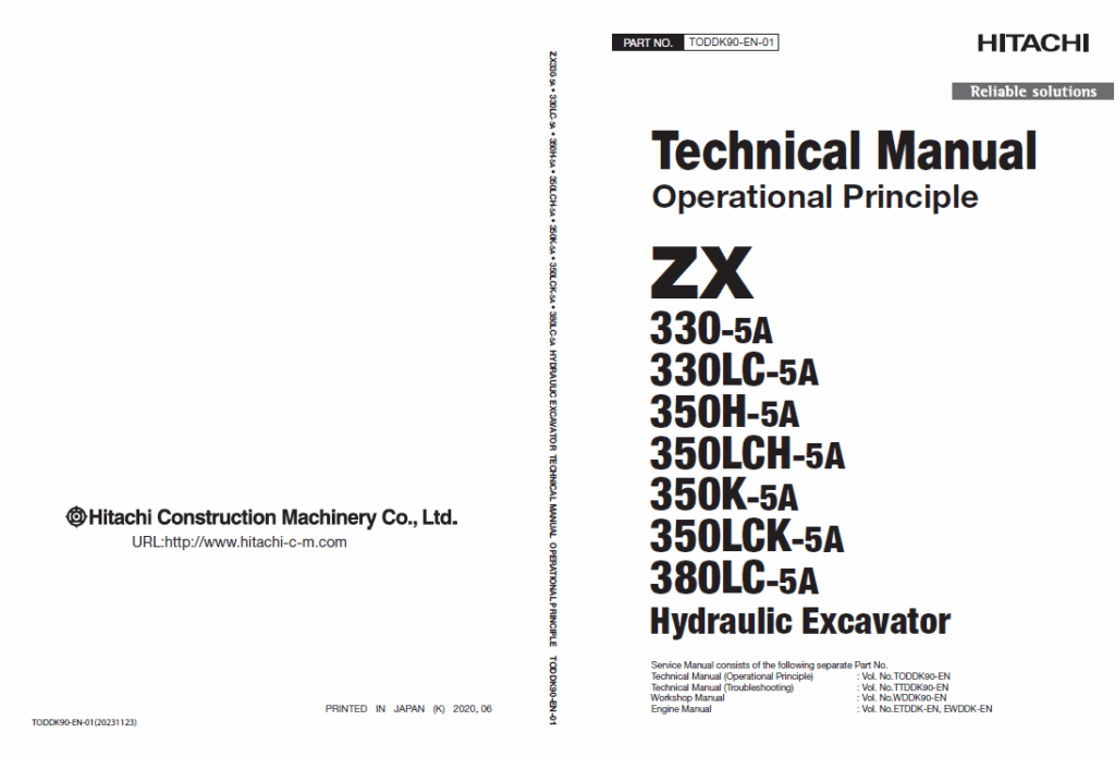 ZX330-5A,ZX330LC-5A,ZX350H-5A,ZX350LCH-5A,ZX350K-5A,ZX350LCK-5A,ZX380LC-5A Technical Manual (Operational Principle)