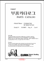 Clark FX50, FX60, FX70D, SF50, SF60, SF70, SF75sD Forklift Parts Manual (FA50DT)