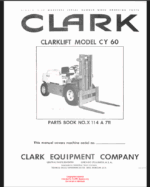 Clark Clarklift Model CY60 Forklift Parts Manual (X114A)