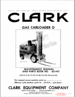 Clark Gas Carloader D Forklift Parts Manual (6D)
