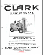 Clark Clarklift CFY20B Forklift Parts Manual (X118B)