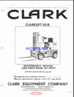 Clark Clarklift 50B Forklift Parts Manual (X10B2)