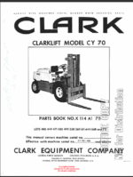 Clark Clarklift CY70 Forklift Parts Manual (X114A1)