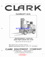 Clark Clarklift 30B Forklift Parts Manual (X10B)